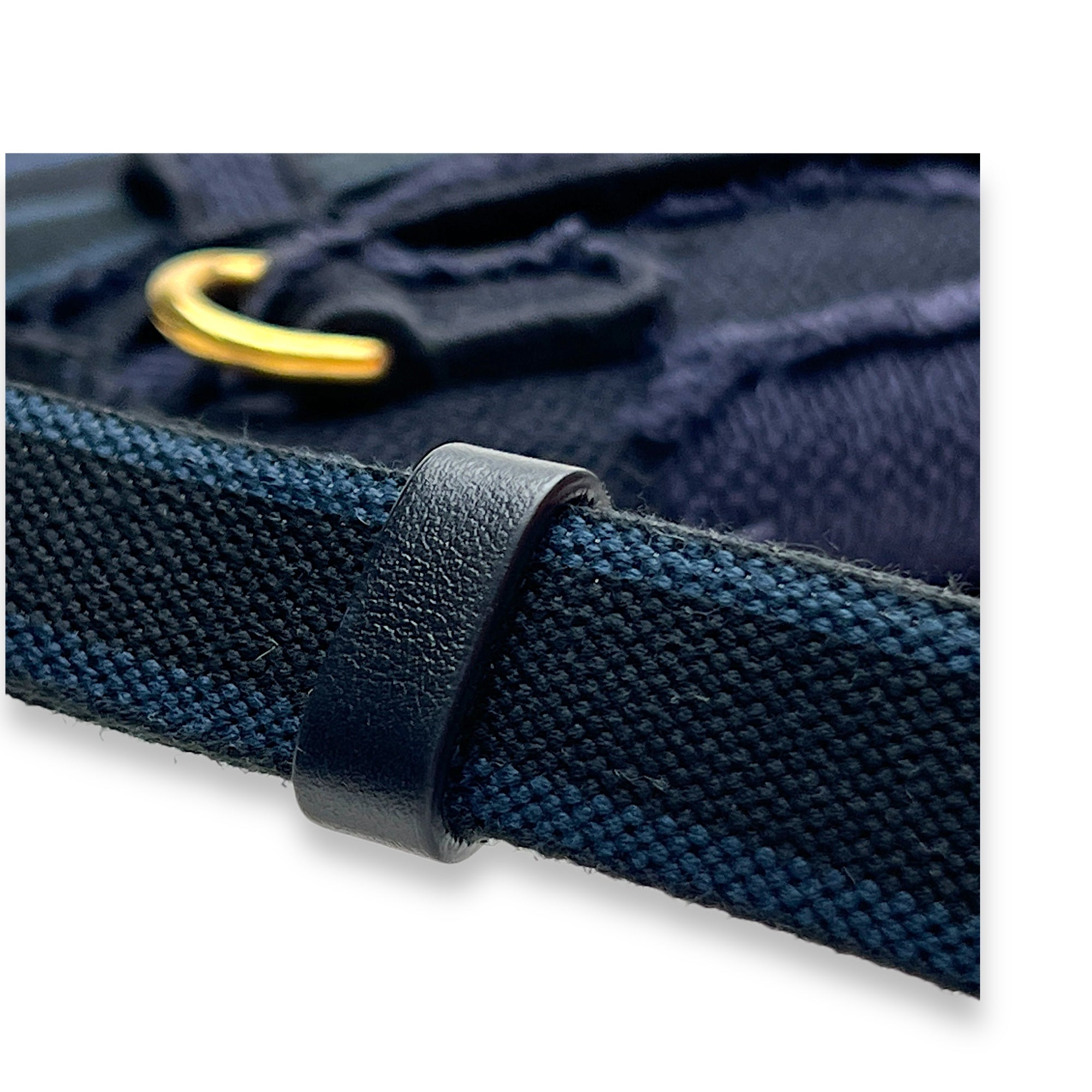 Saddle  Navy Belt Bag in Jacquard, Gold hardware