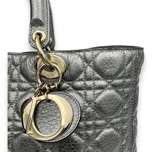 Lady Dior Large Top handle bag in Calfskin, Gold Hardware