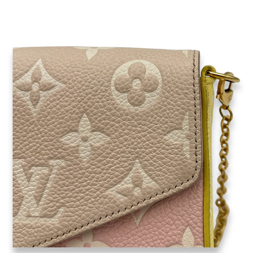 Felicie Beige Wallet On Chain in Monogram Empreinte Leather, Gold hardware