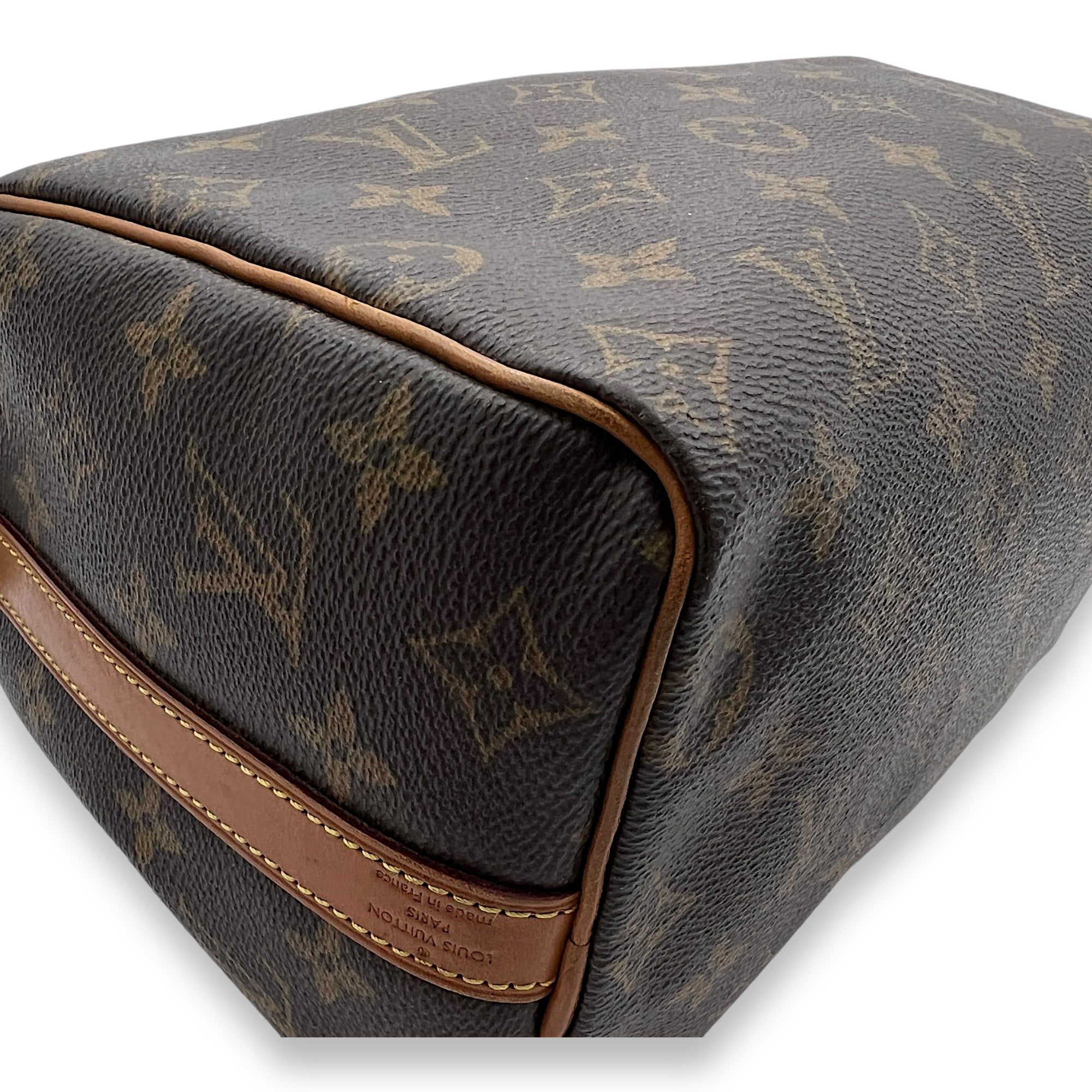 Speedy Bandouliere Top Handle Bag 25 Brown in Monogram Coated Canvas, Gold hardware