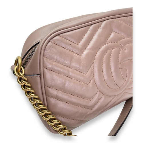 GG Marmont Small Crossbody bag in Calfskin, Gold Hardware