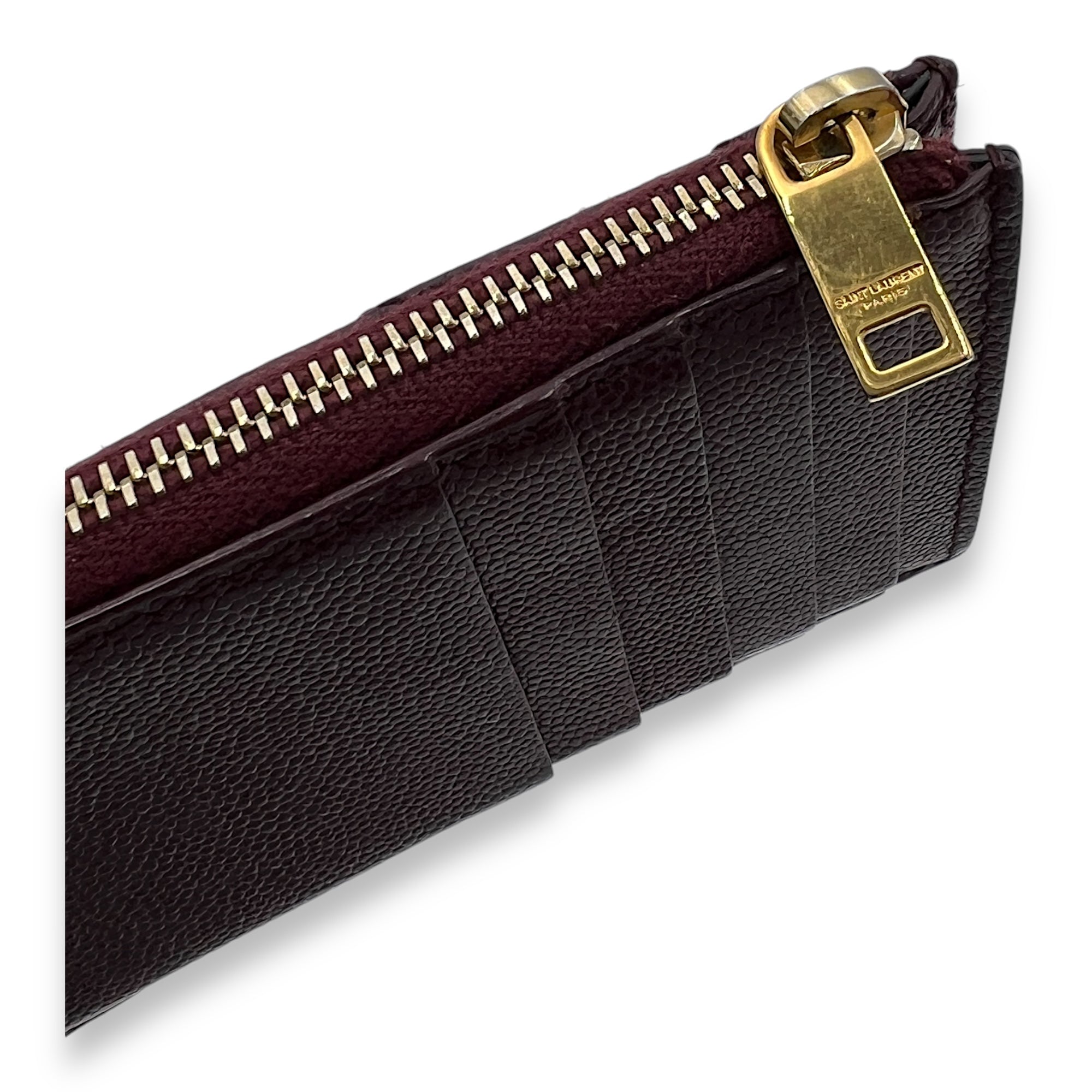 Monogram Wallet Red in Calfskin, Gold hardware