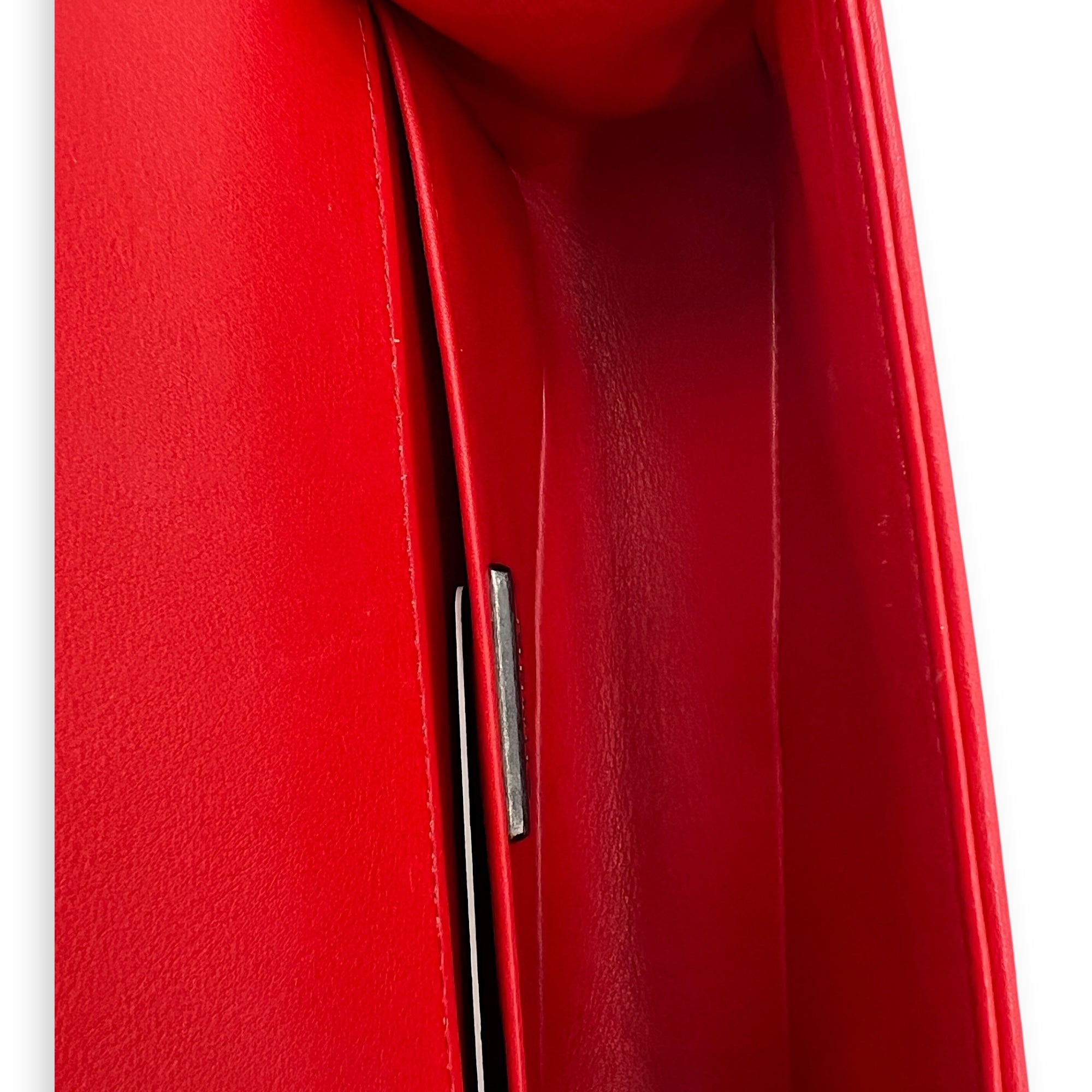 Boy Red Shoulder Bag in Stingray Leather, Ruthenium hardware