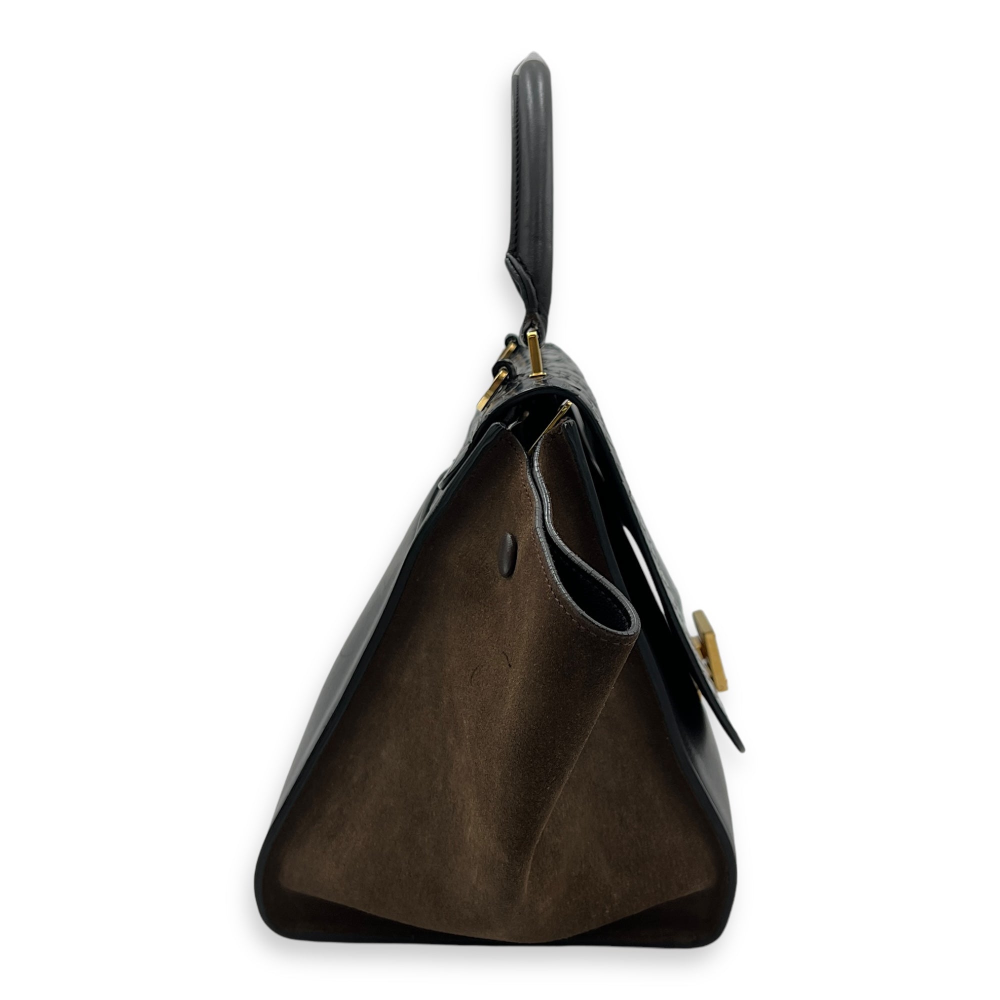 Trapeze Top handle Bag Small Multi-colour in Calfskin , Gold Hardware