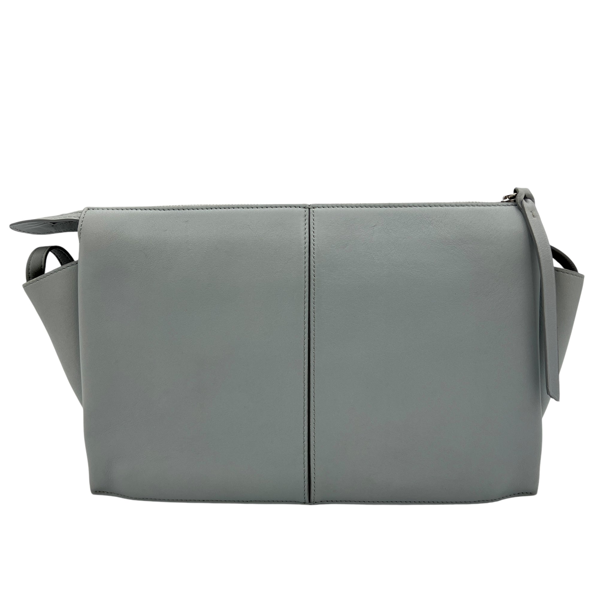 Tri-Fold Clutch in Calfskin, Silver Hardware