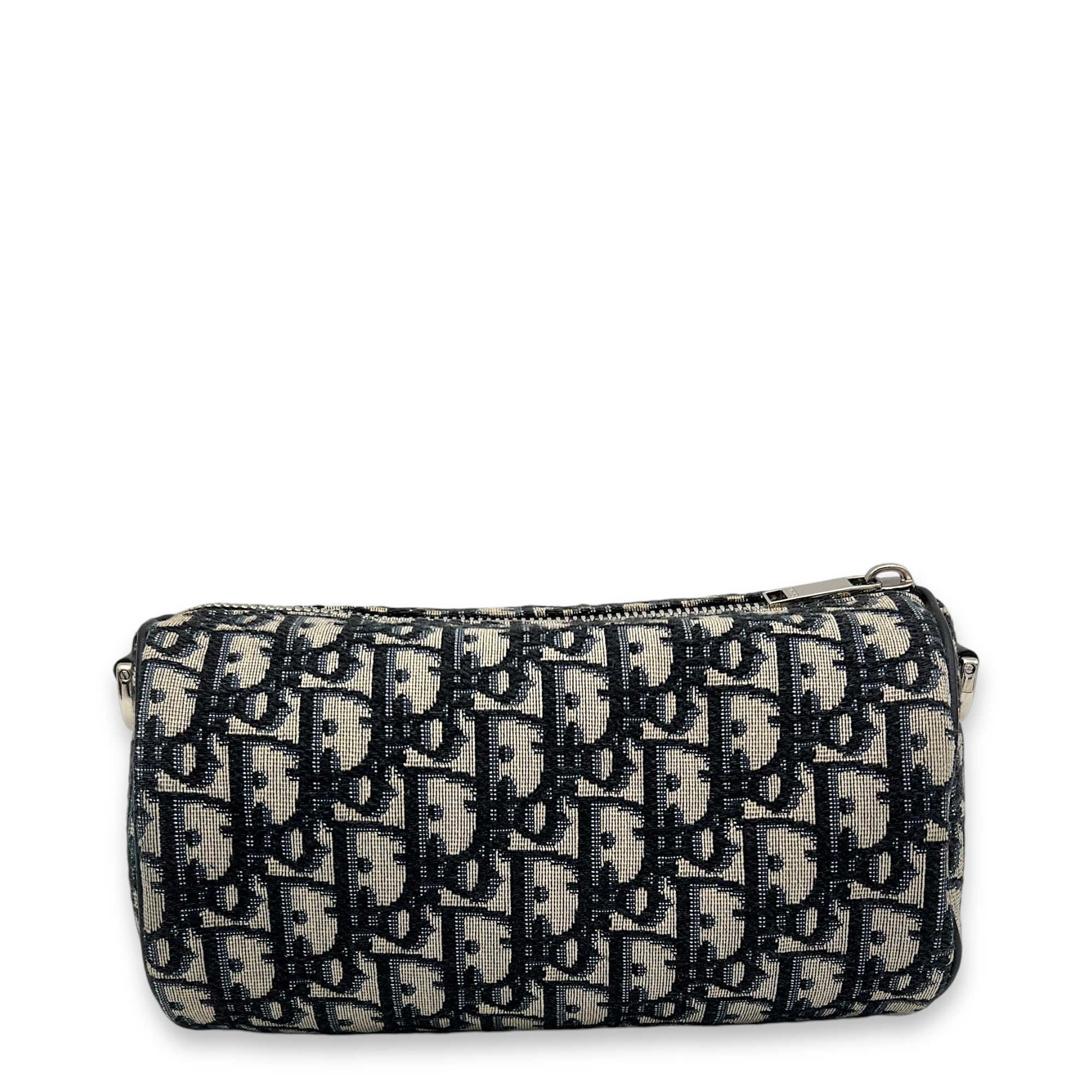 Roller Crossbody Bag Blue in Jacquard, Silver hardware