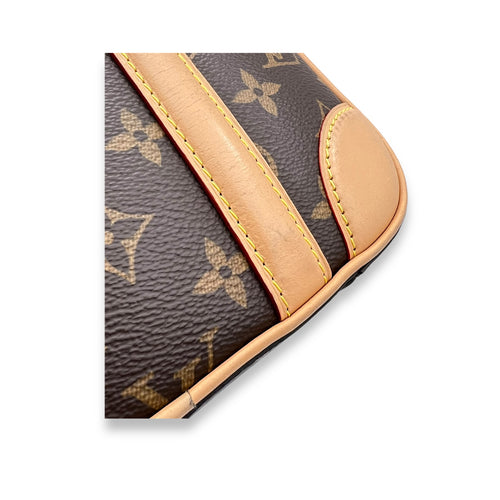 Valisette Top Handle Bag Brown in Monogram Coated Canvas, Gold hardware