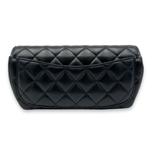 Classic Glasses Flap Case Black Crossbody Bag in Lambskin, Silver hardware