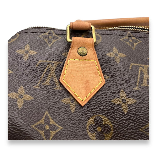 Speedy Top Handle Bag 25 Brown in Monogram Coated Canvas, Gold hardware