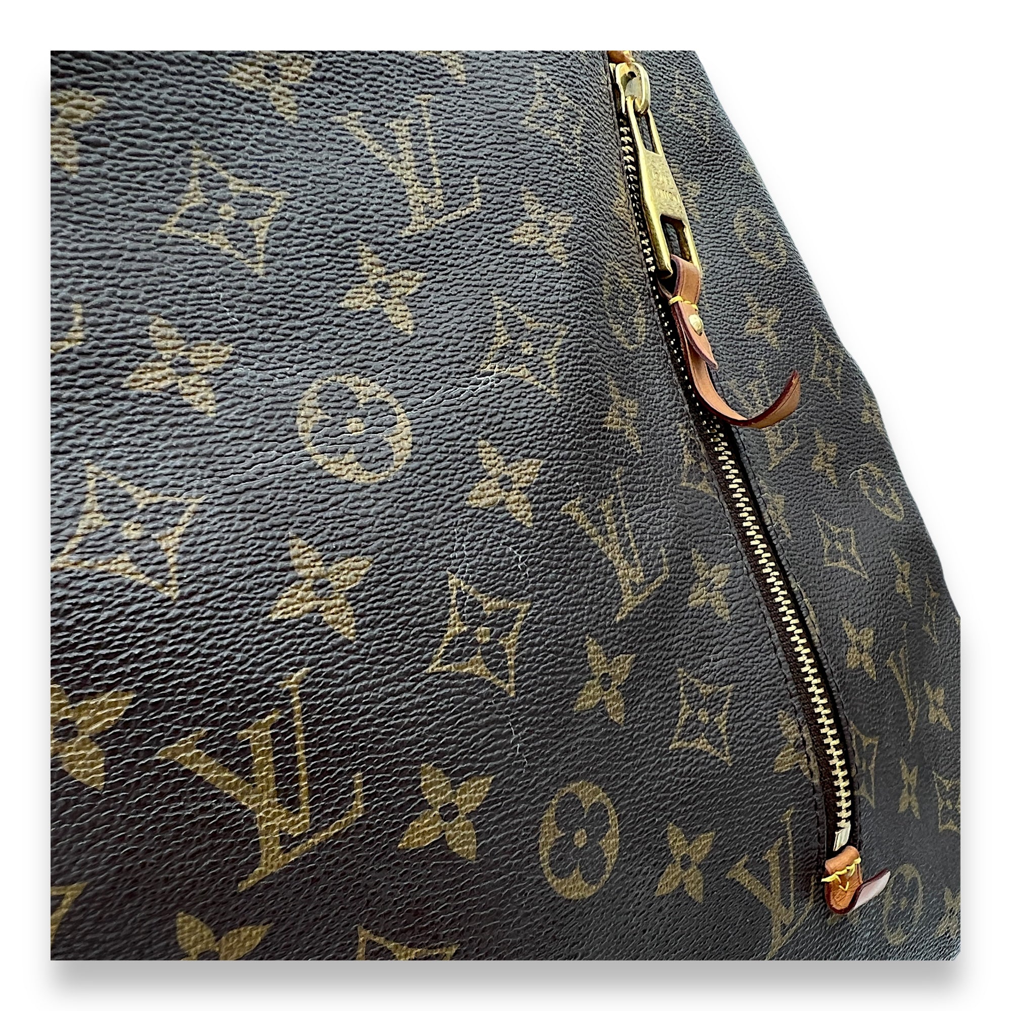 Delightful Top Handle Bag Brown in Monogram Coated Canvas, Gold hardware