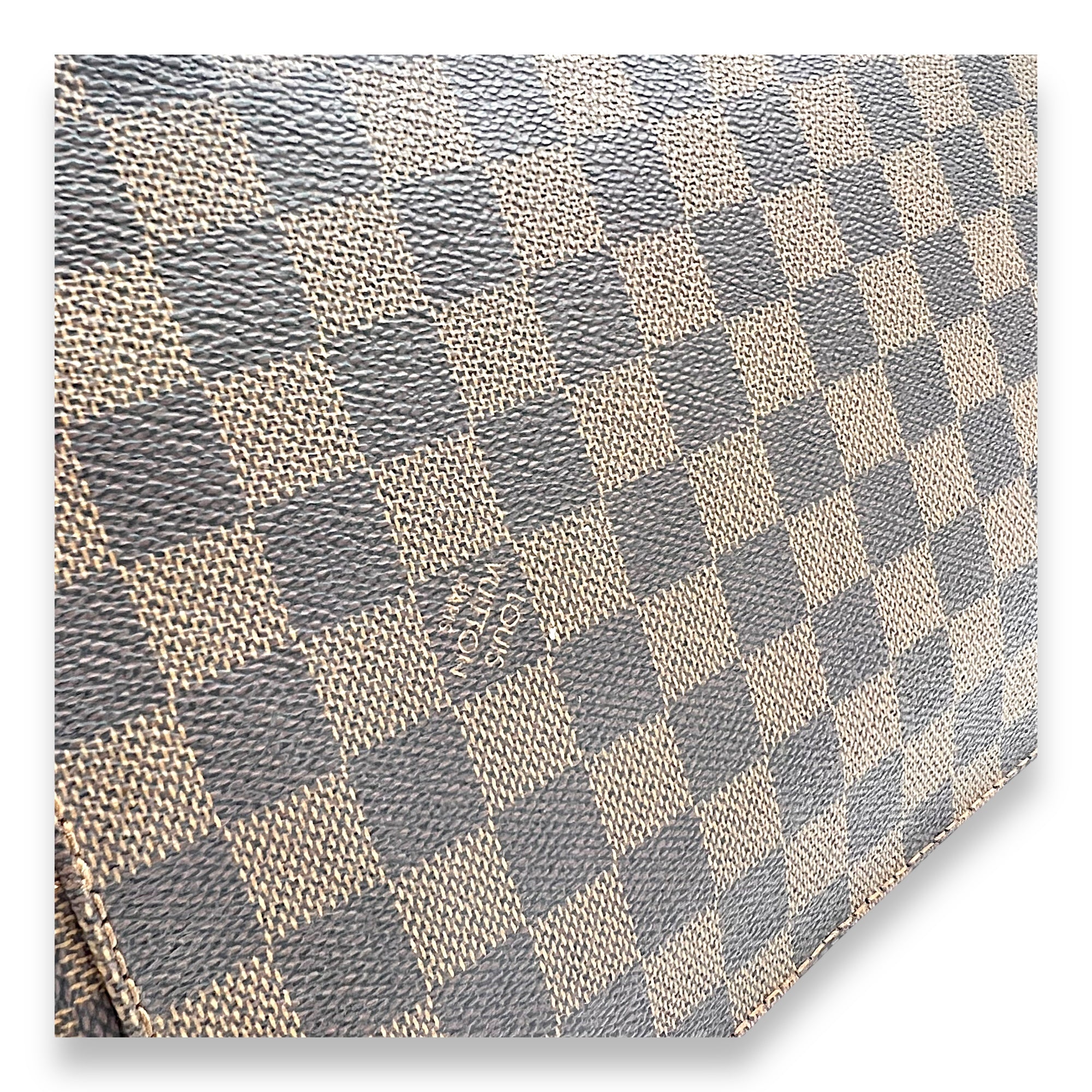 Hampstead PM Damier Ebene Top Handle Bag in Coated Canvas, Gold hardware