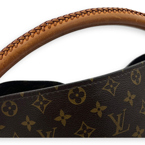 Artsy Top Handle Bag Brown in Monogram Coated Canvas, Gold hardware