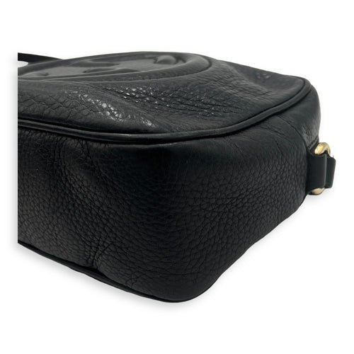 Soho Crossbody Bag Black in Calfskin, Gold hardware