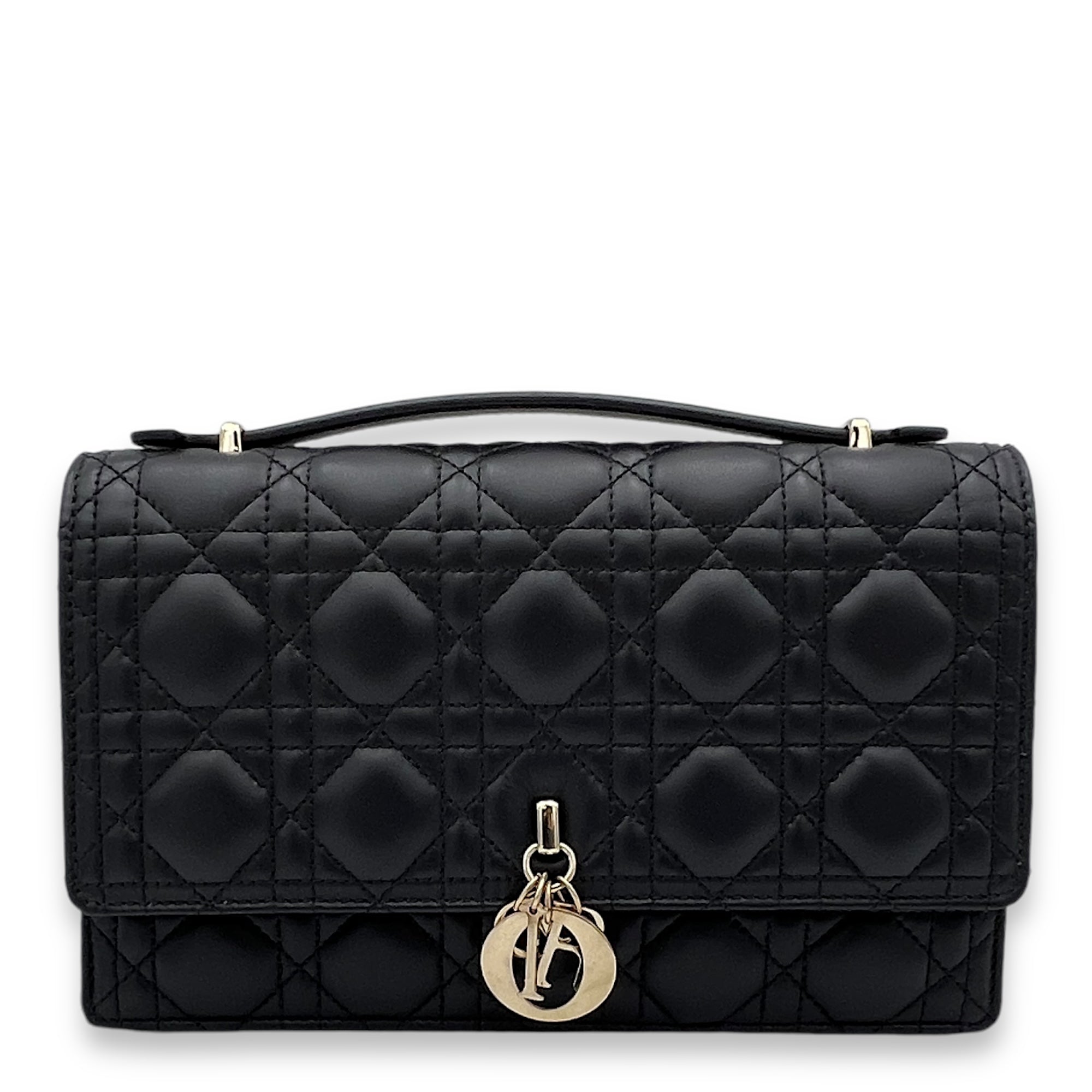 My Dior Top Handle Bag Black in Lambskin, Gold hardware