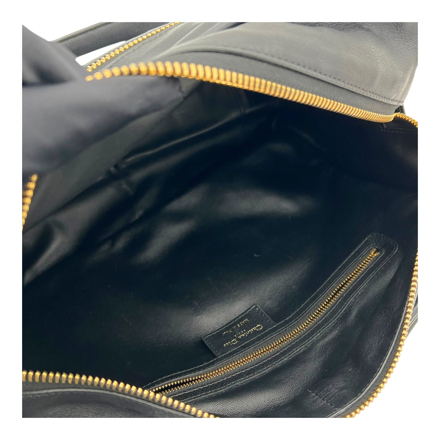 30 Montaigne Top Handle Bag Black in Calfskin, Gold hardware