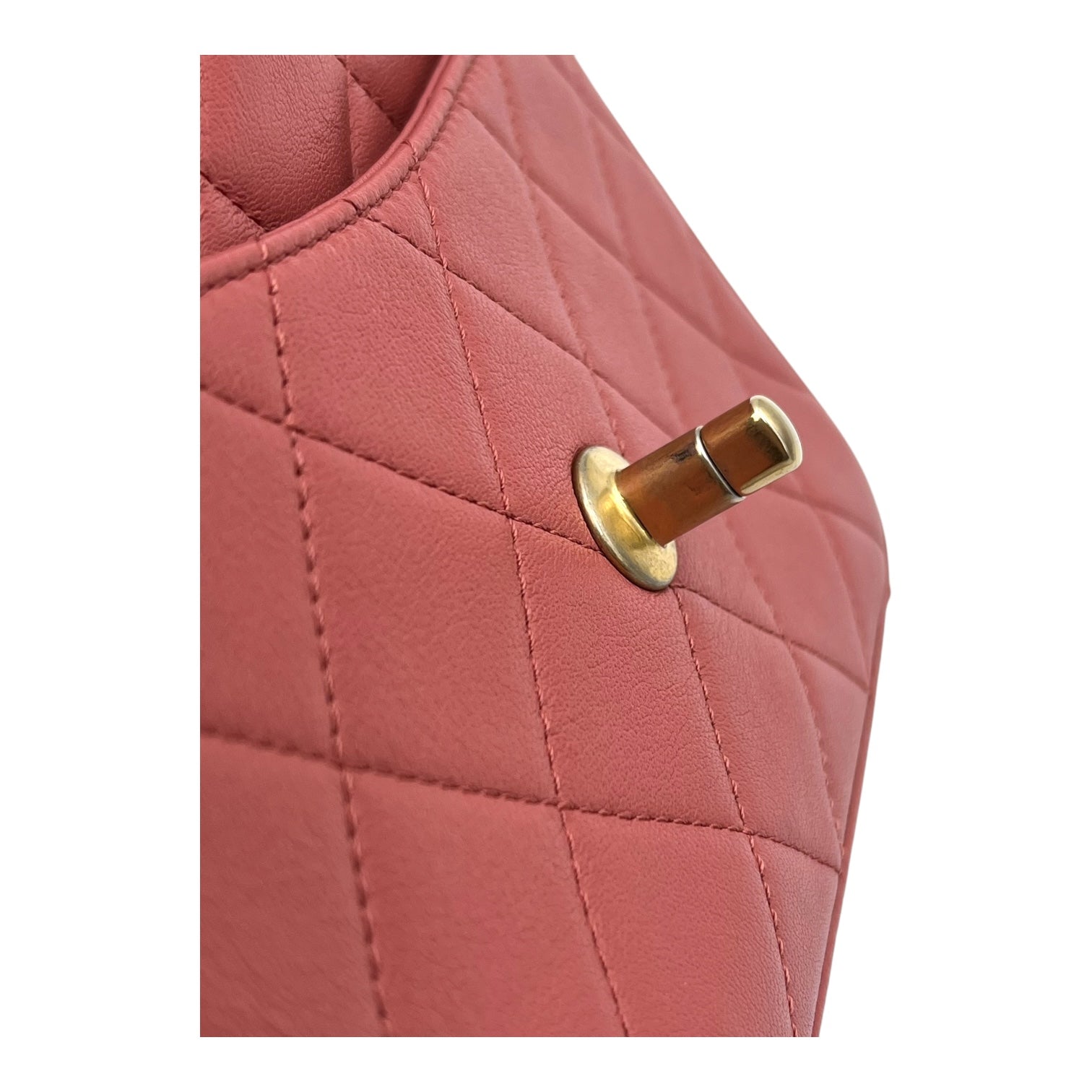 Infinity Pink Top Handle Bag in Goat Leather, Gold hardware