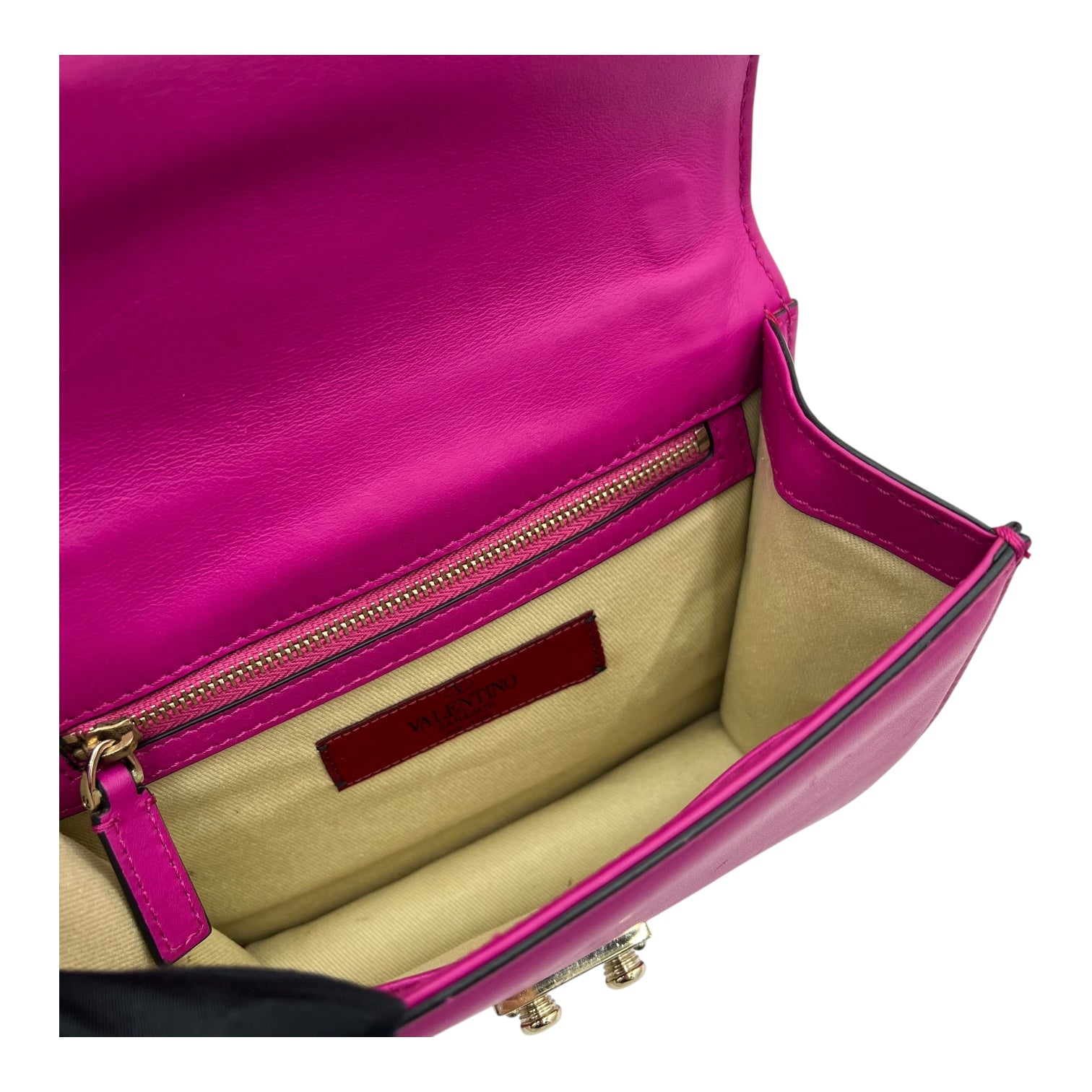 Glam Lock Small Pink Crossbody Bag in Lambskin, Gold hardware