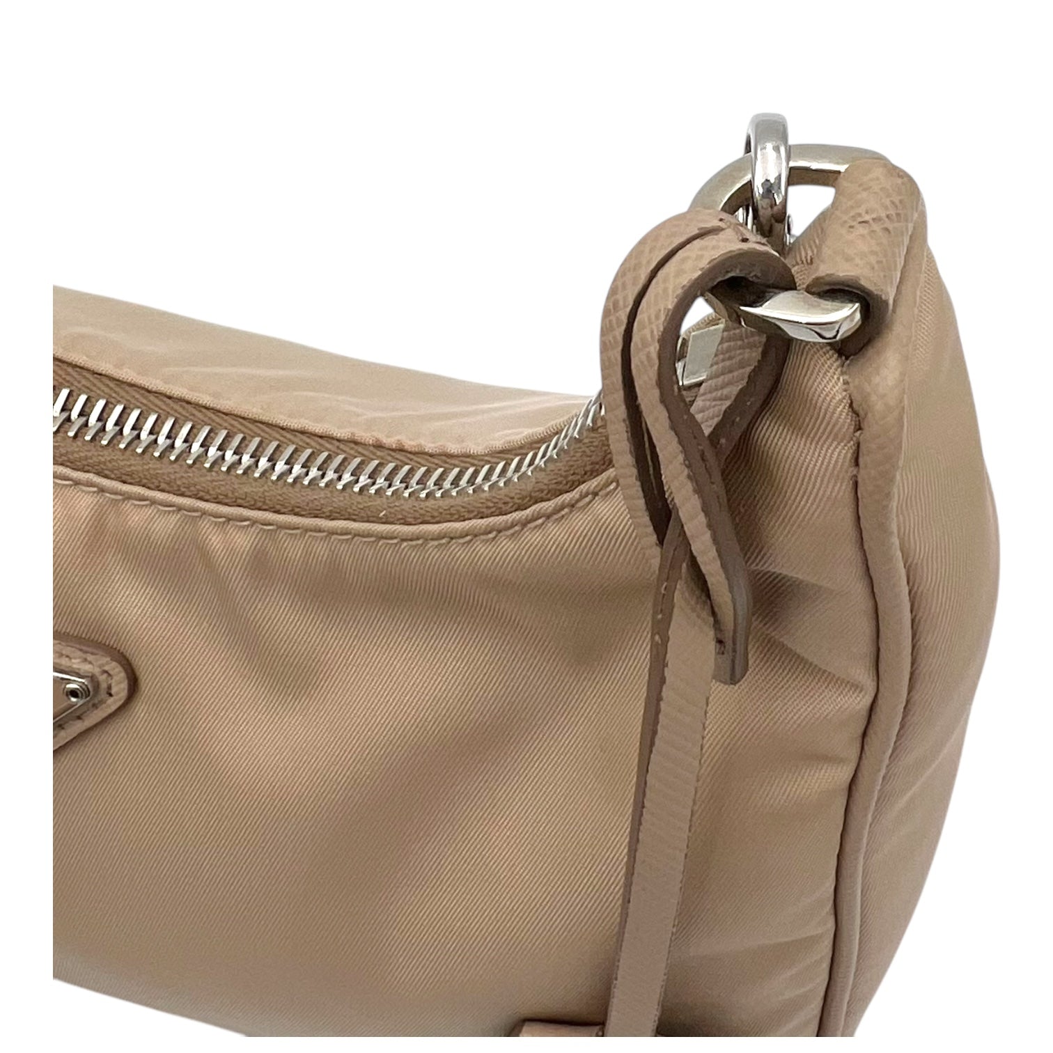 Re-Edition 2005 Beige Crossbody Bag in Re-Nylon, Silver hardware