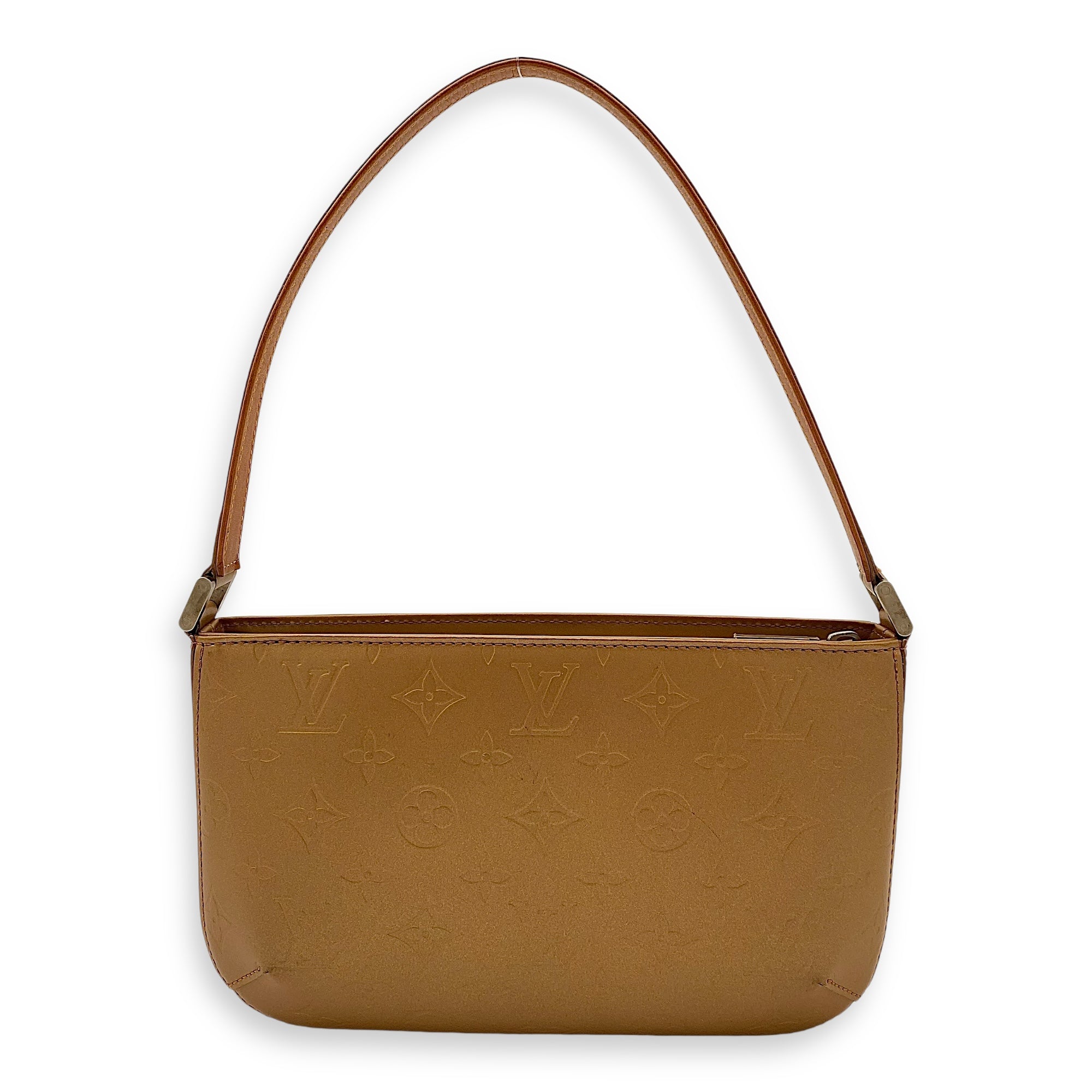 Mat Fowler Shoulder Bag Gold in Calfskin, Silver hardware