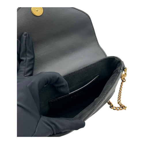 New Wave Shoulder Bag Black in Calfskin, Gold hardware