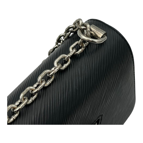 Twist PM Black Shoulder Bag in Epi Leather, Silver hardware