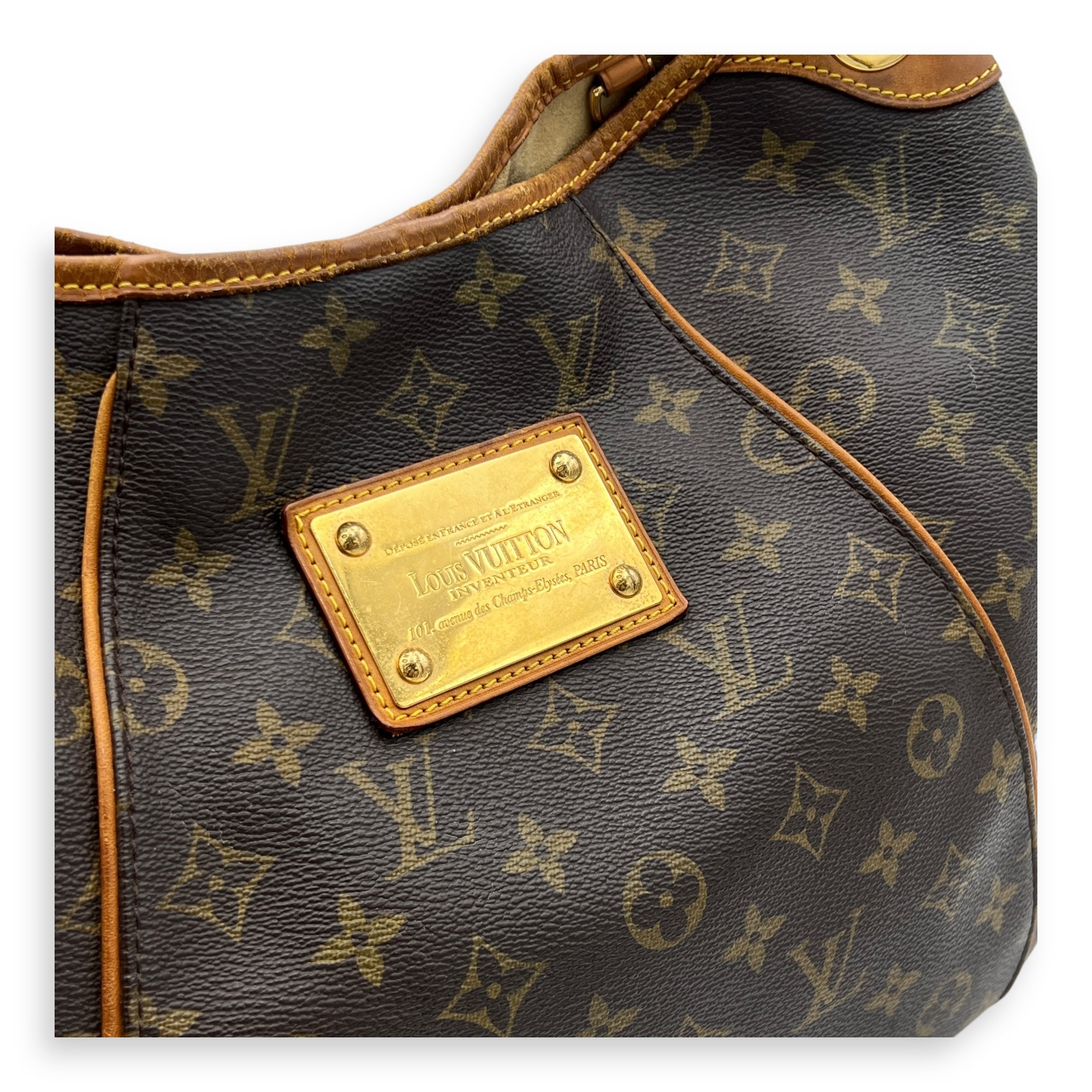 Galleria Shoulder Bag Brown in Monogram Coated Canvas, Gold hardware