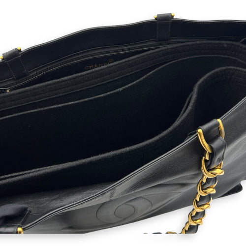 CC Black Tote Bag in Lambskin, Gold hardware