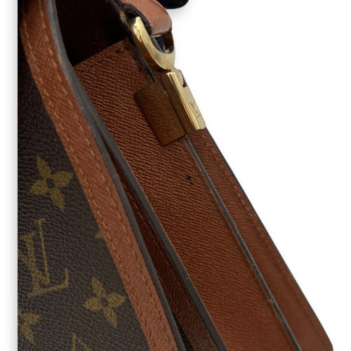 Raspail Shoulder Bag Brown in Monogram Coated Canvas, Gold hardware