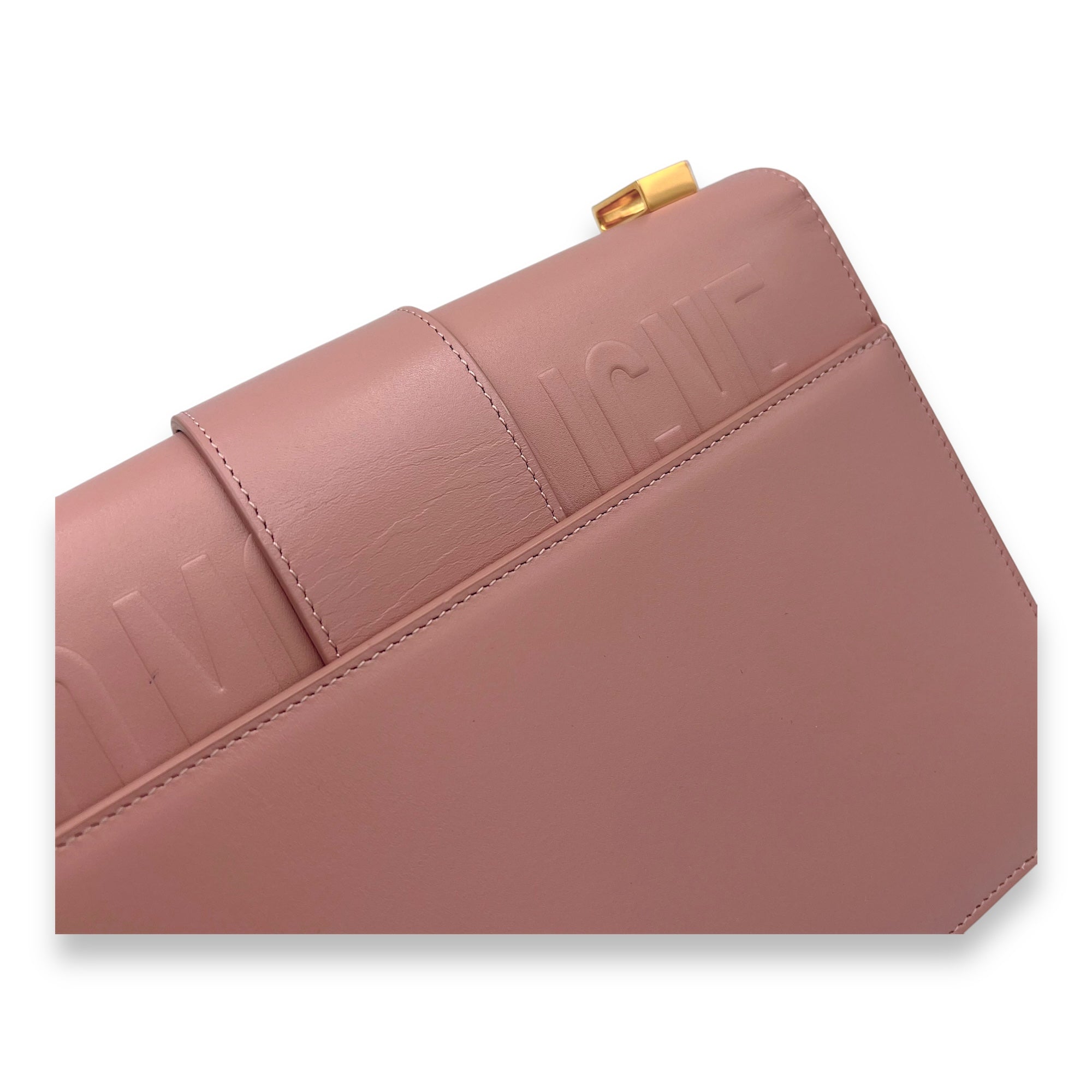 30 Montaigne Medium Pink Shoulder Bag in Calfskin, Gold hardware