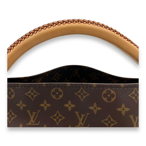 Artsy Top Handle Bag Brown in Monogram Coated Canvas, Gold hardware