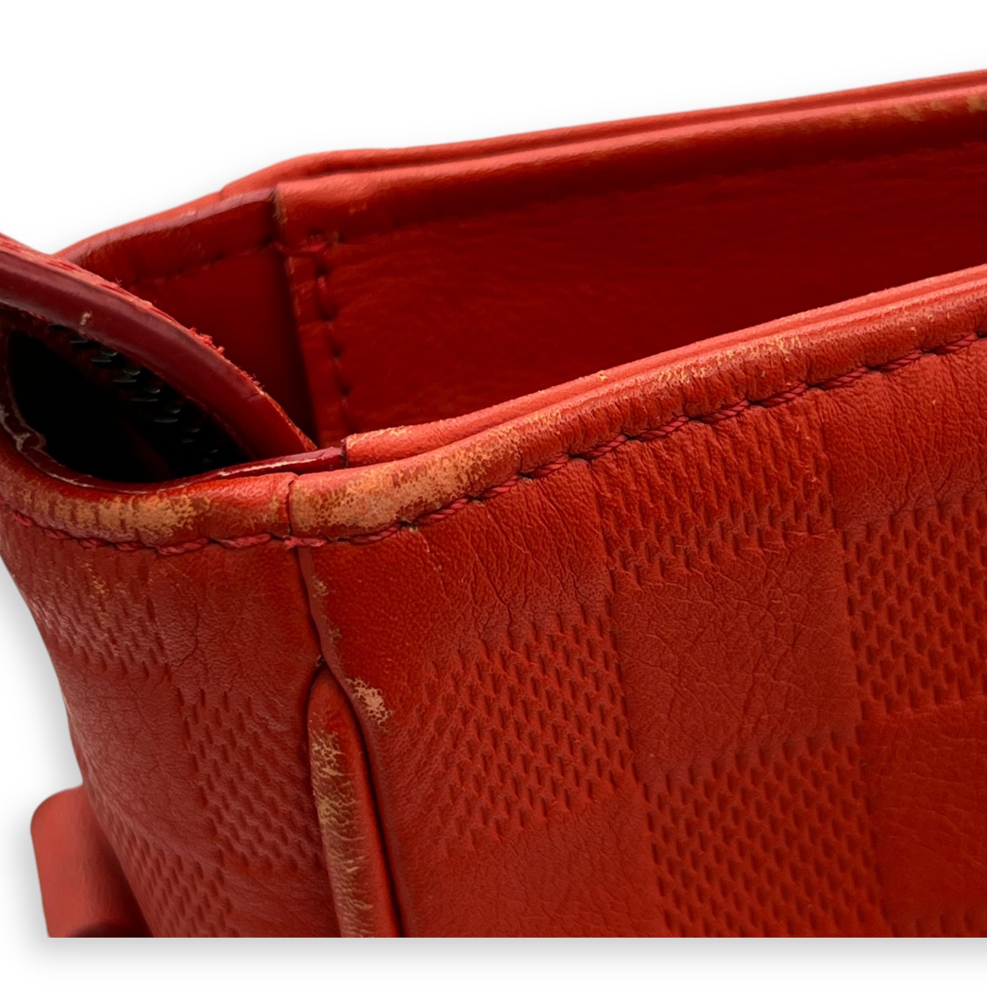 Tadao Top Handle Bag Red in Calfskin, Silver hardware