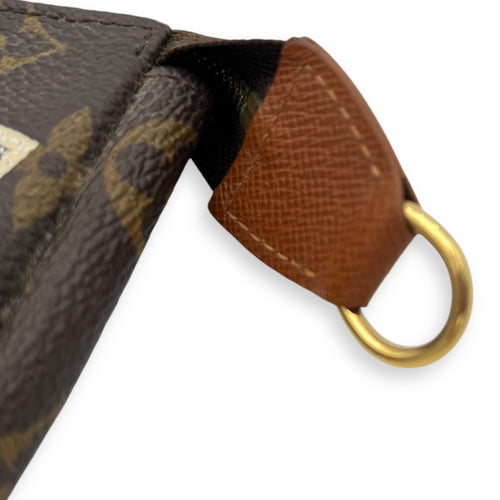 Louis Vuitton Pochette Pouch Mini Brown in Monogram Coated Canvas, Gold hardware_9