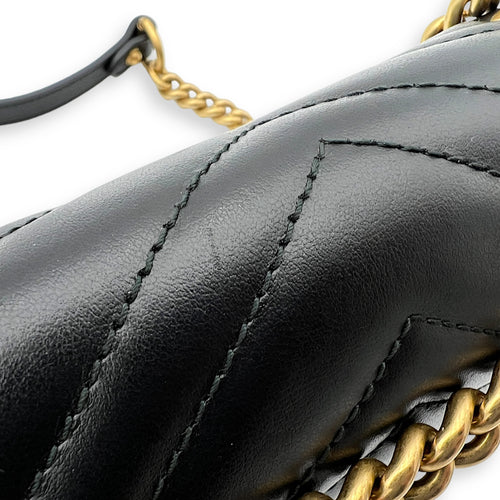 Gucci GG Marmont Shoulder Bag Mini Black in Calfskin, Gold hardware_9