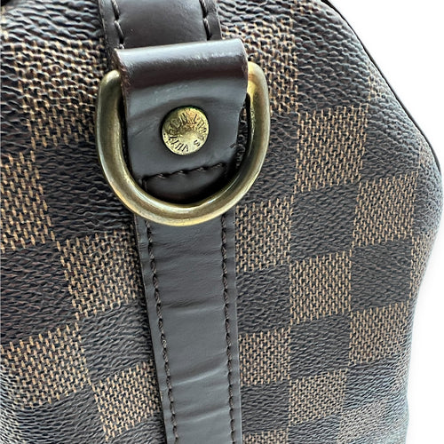 Louis Vuitton Speedy Top Handle Bag 35 Brown in Coated Canvas, Gold hardware_9