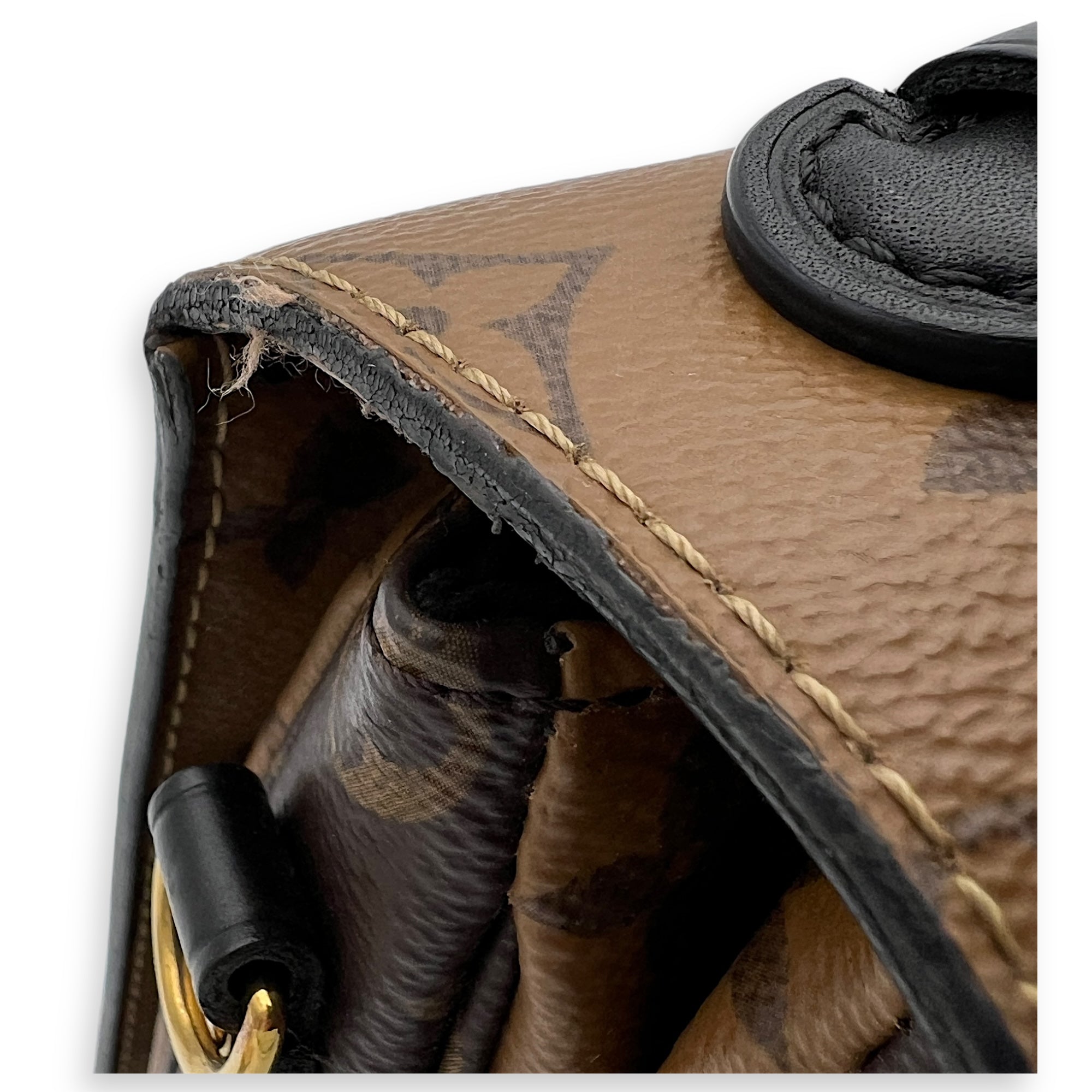 Louis Vuitton Pochette Metis Crossbody Bag Brown in Monogram Coated Canvas, Gold hardware_9