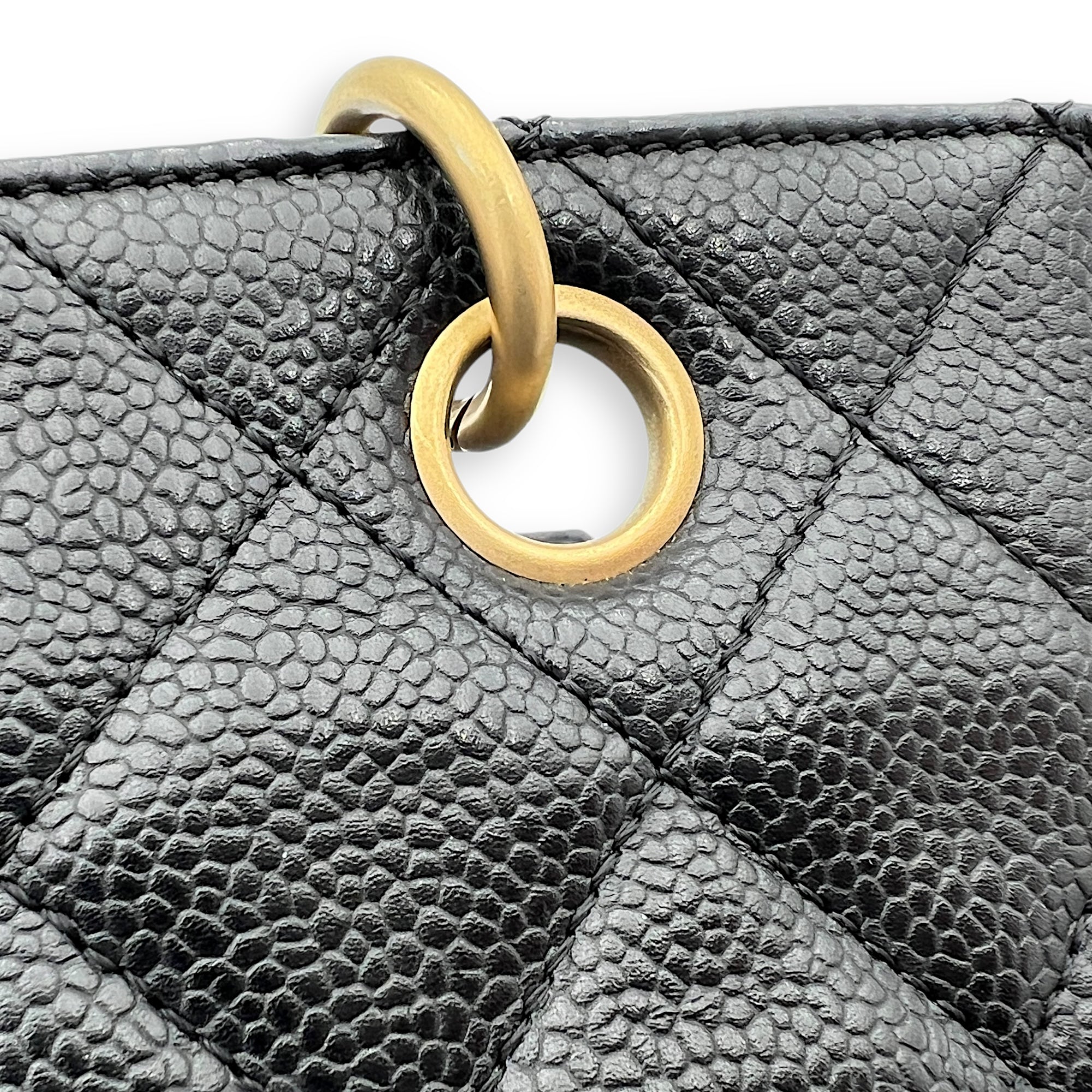 Chanel Petite Timeless Tote Top Handle Bag Black in Caviar Leather, Gold hardware_9