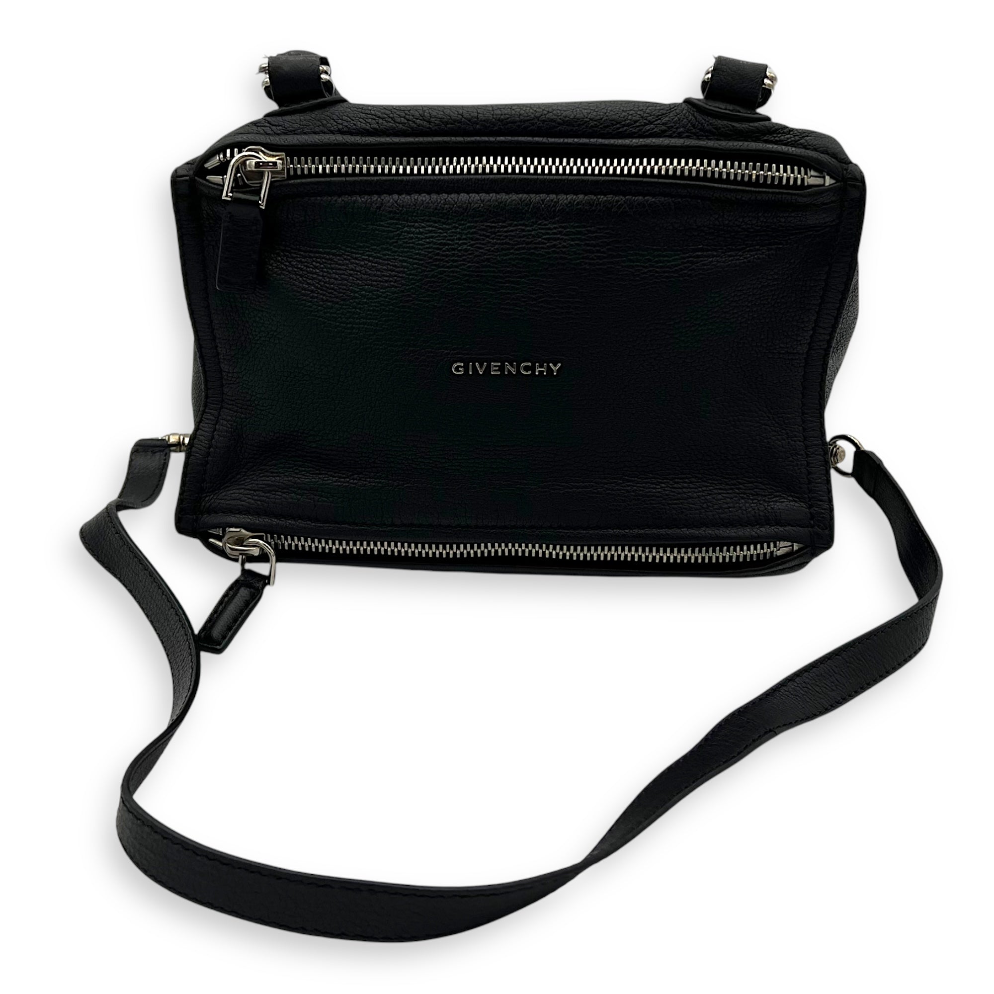 Givenchy Pandora Top Handle Bag Black in Goat Leather, Silver hardware_9