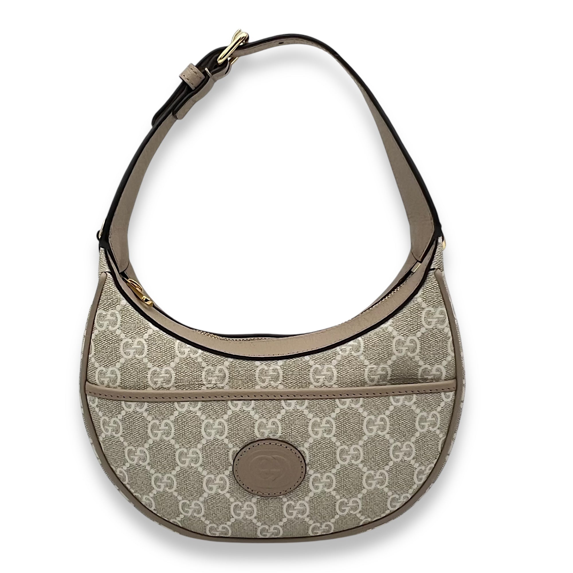 Gucci Ophidia Mini White Shoulder Bag in Coated Canvas, Gold hardware_1