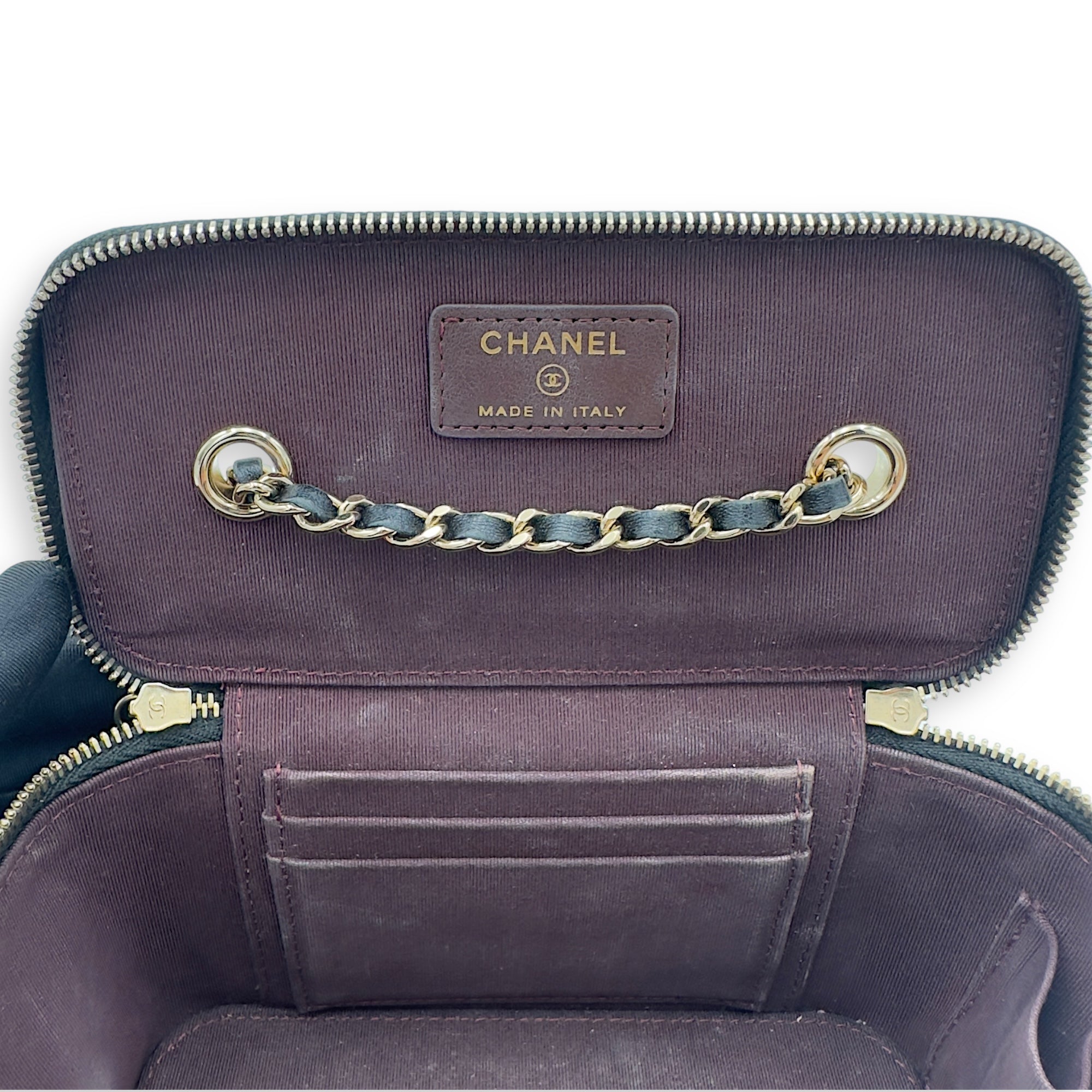 Chanel CC Vanity Bag Black in Lambskin, Gold hardware_9