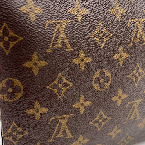 Louis Vuitton Pochette 26 Brown Pouch in Monogram Coated Canvas, Gold hardware_7