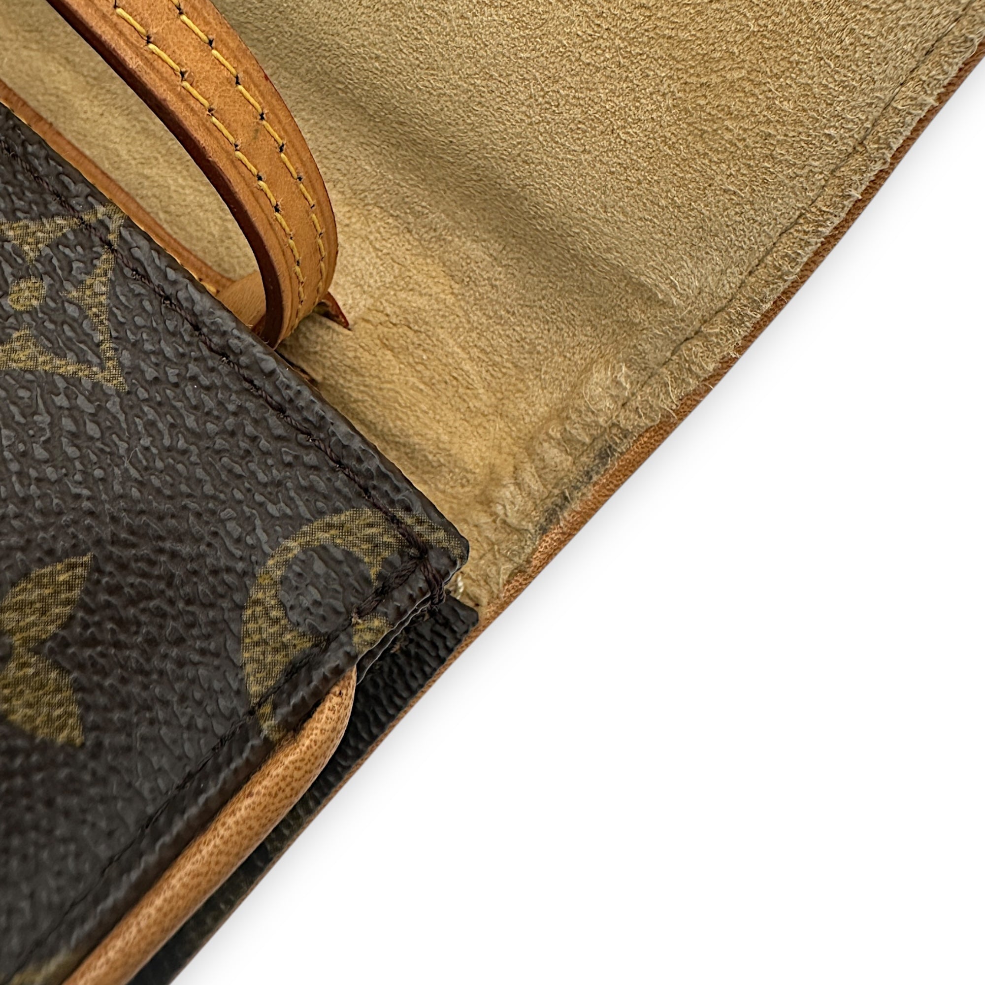 Louis Vuitton Twin Pochette Brown Crossbody Bag in Monogram Coated Canvas, Gold hardware_11