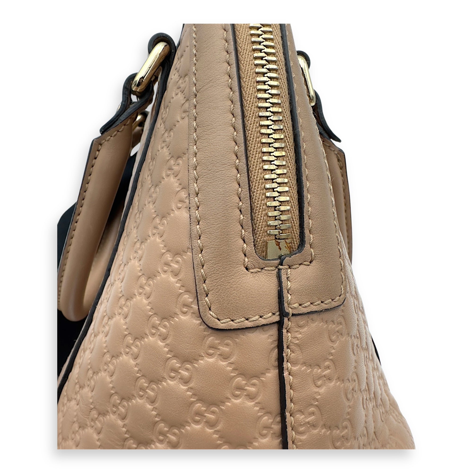 Gucci Dome Top Handle Bag Beige in Calfskin, Gold hardware_7