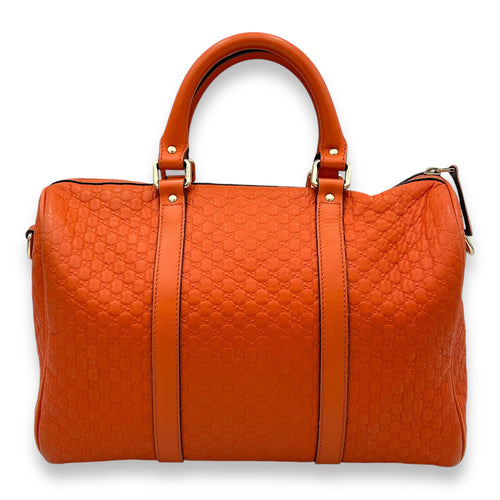 Gucci Boston Top Handle Bag Orange in Guccissima Leather, Gold hardware_2