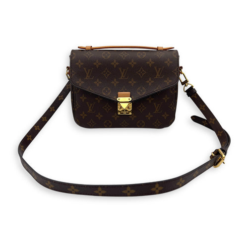 Louis Vuitton Metis Top Handle Bag Brown in Monogram Coated Canvas, Gold hardware_9