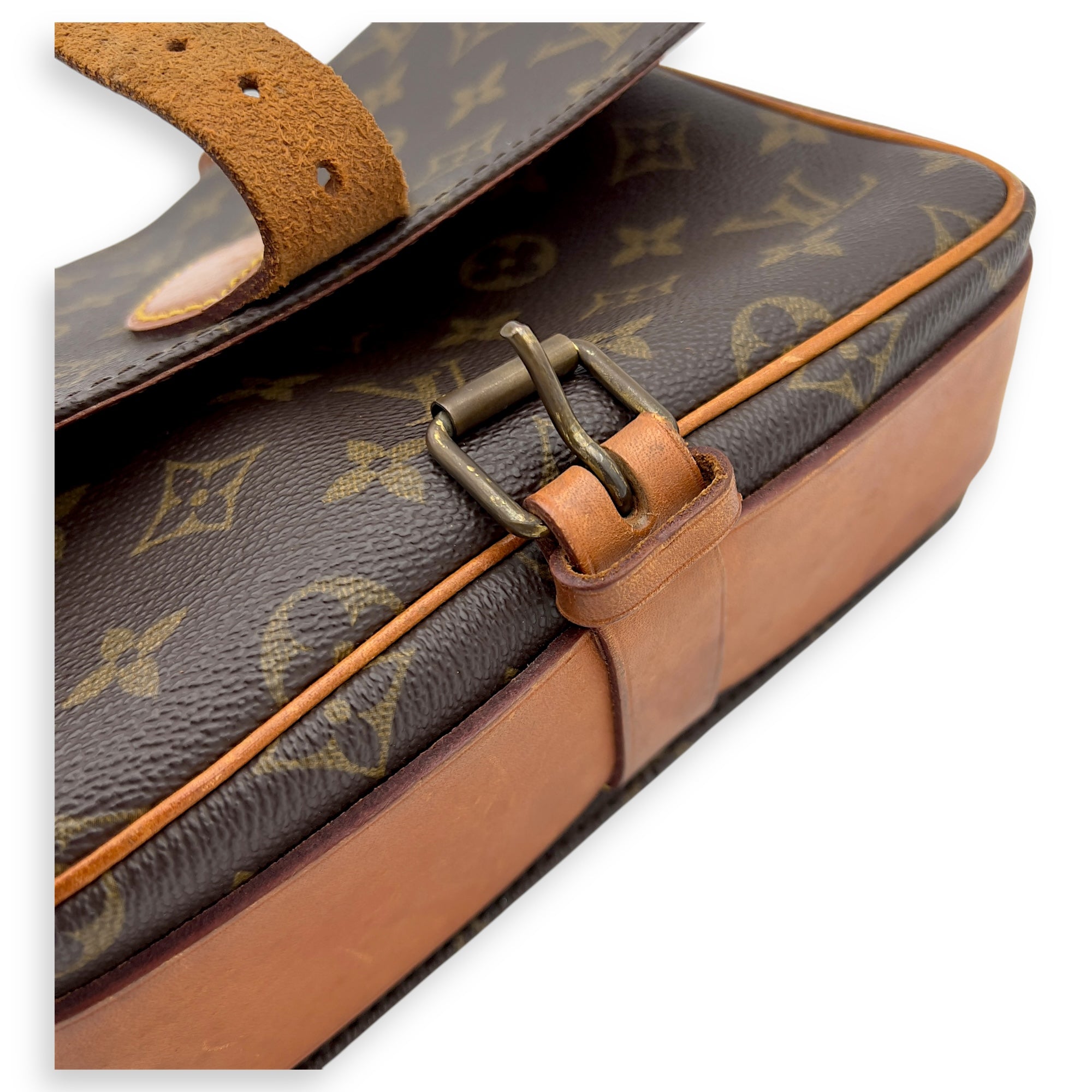 Louis Vuitton Cartesiere Crossbody Bag Brown in Monogram Coated Canvas, Gold hardware_9