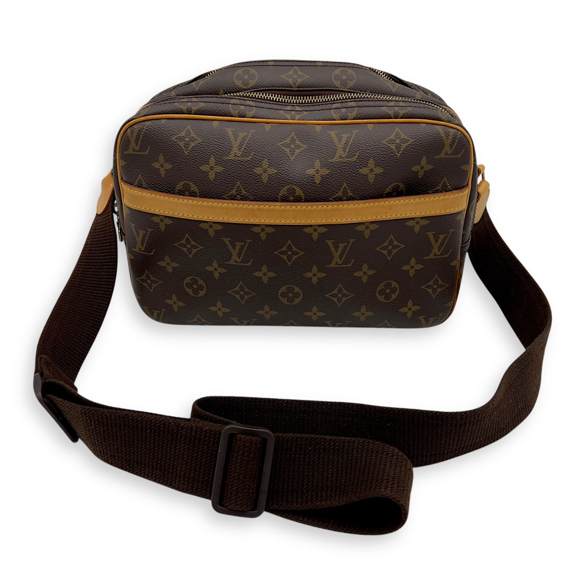 Louis Vuitton Reporter Messenger Brown in Monogram Coated Canvas, Gold hardware_9