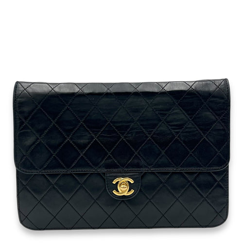 Chanel Vintage Top Handle Bag Medium Black in Lambskin, Gold hardware_1