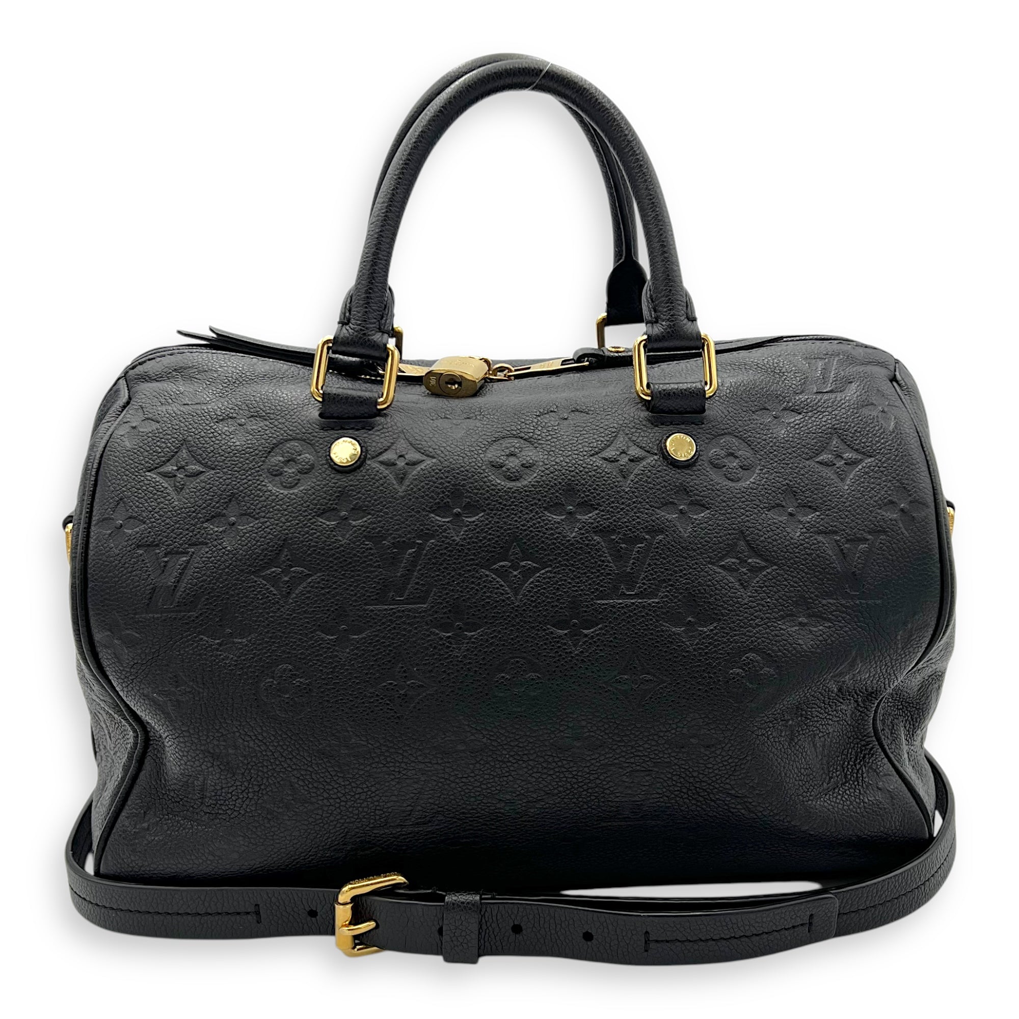 Louis Vuitton Speedy Top Handle Bag 30 Black in Empreinte Leather, Gold hardware_9