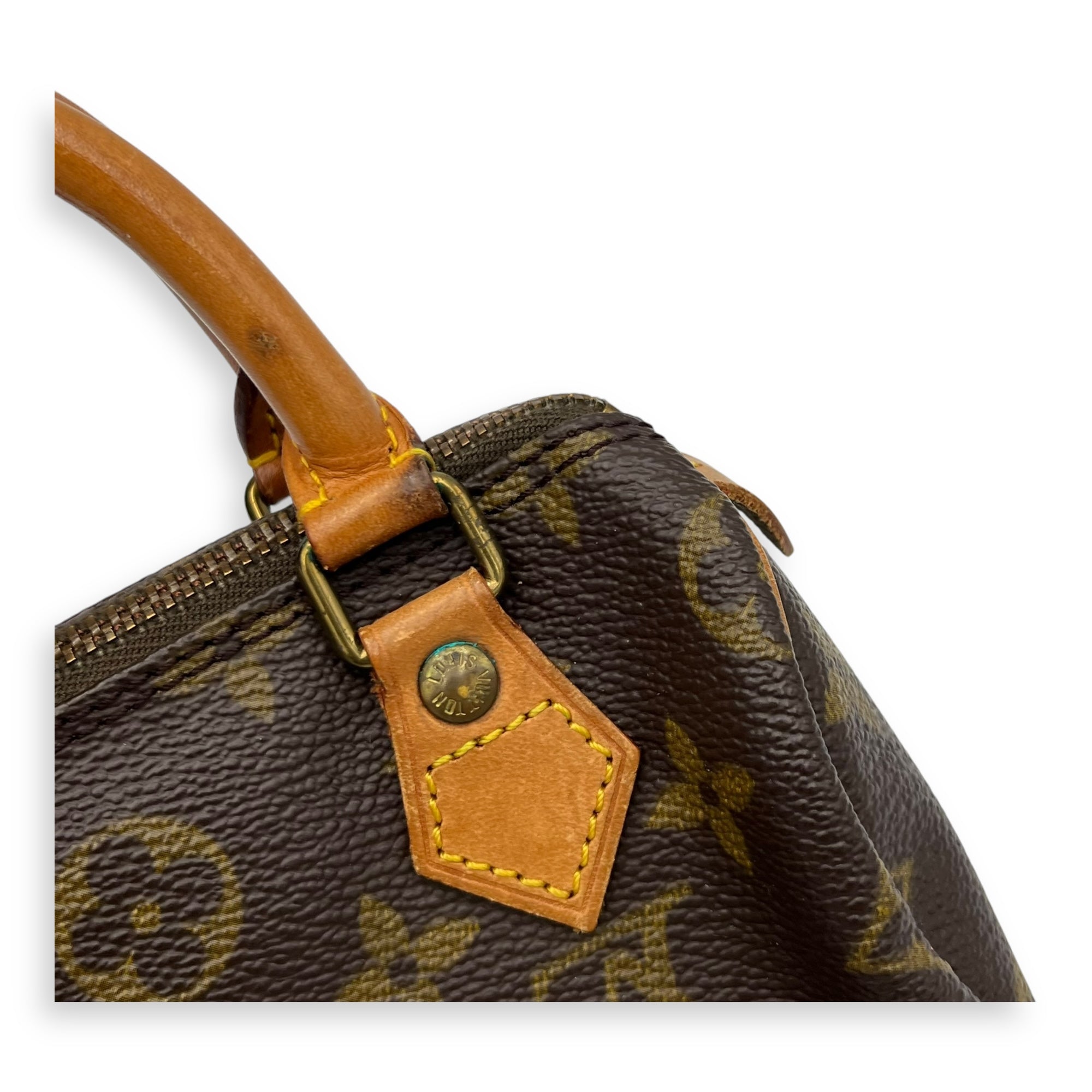 Louis Vuitton Speedy Top Handle Bag Nano Brown in Monogram Coated Canvas, Gold hardware_9