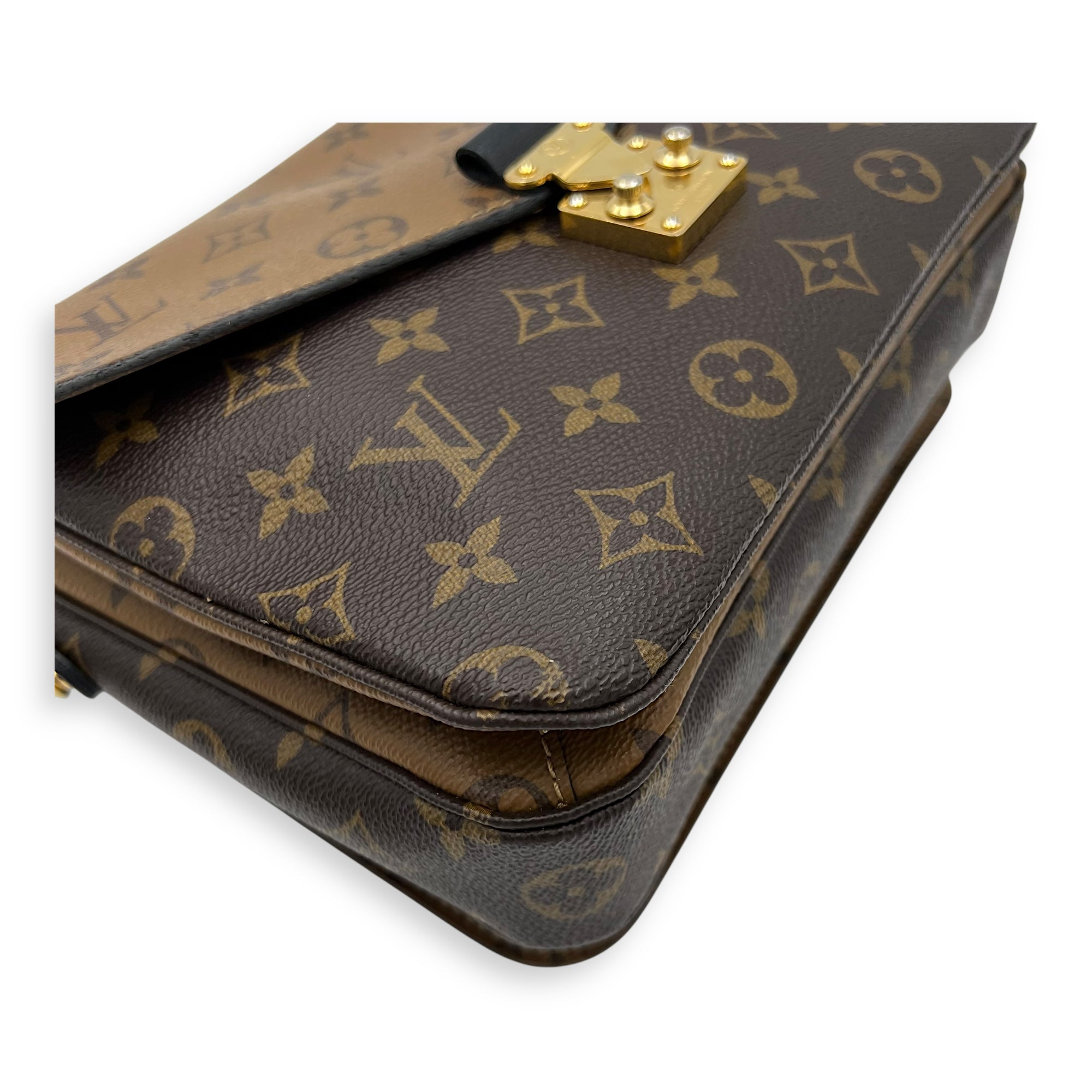 Louis Vuitton Pochette Metis Brown Top Handle Bag in Monogram Coated Canvas, Gold hardware_9